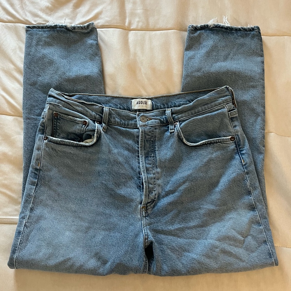 Agolde High Rise Riley Straight Jeans - Picture 4 of 16